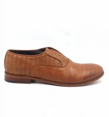Men’s Handmade Tan Perforated Leather Shoes