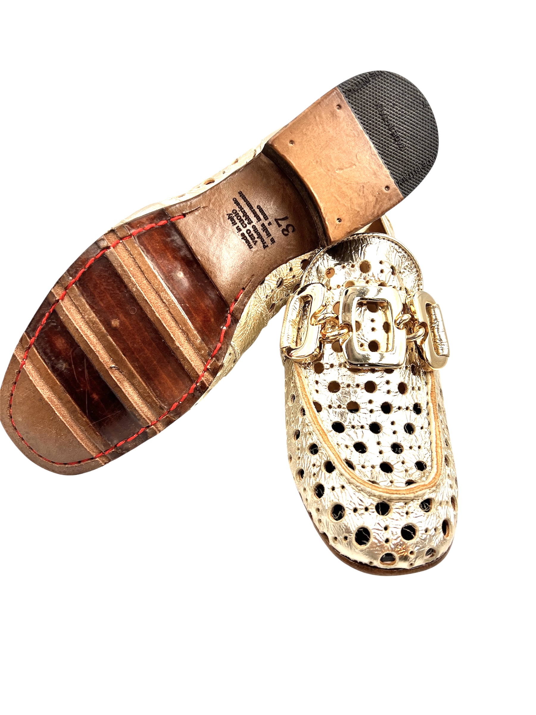 Gold Perforated Slip-On - Image 4