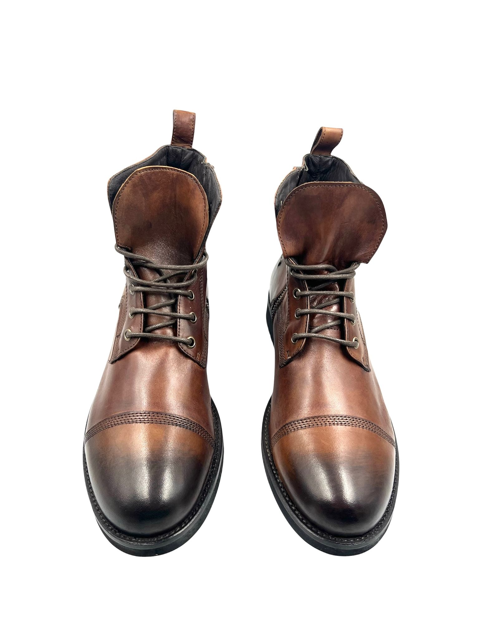 Men’s Handmade Cognac Leather Upper with Full Rubber Outsole - Image 2