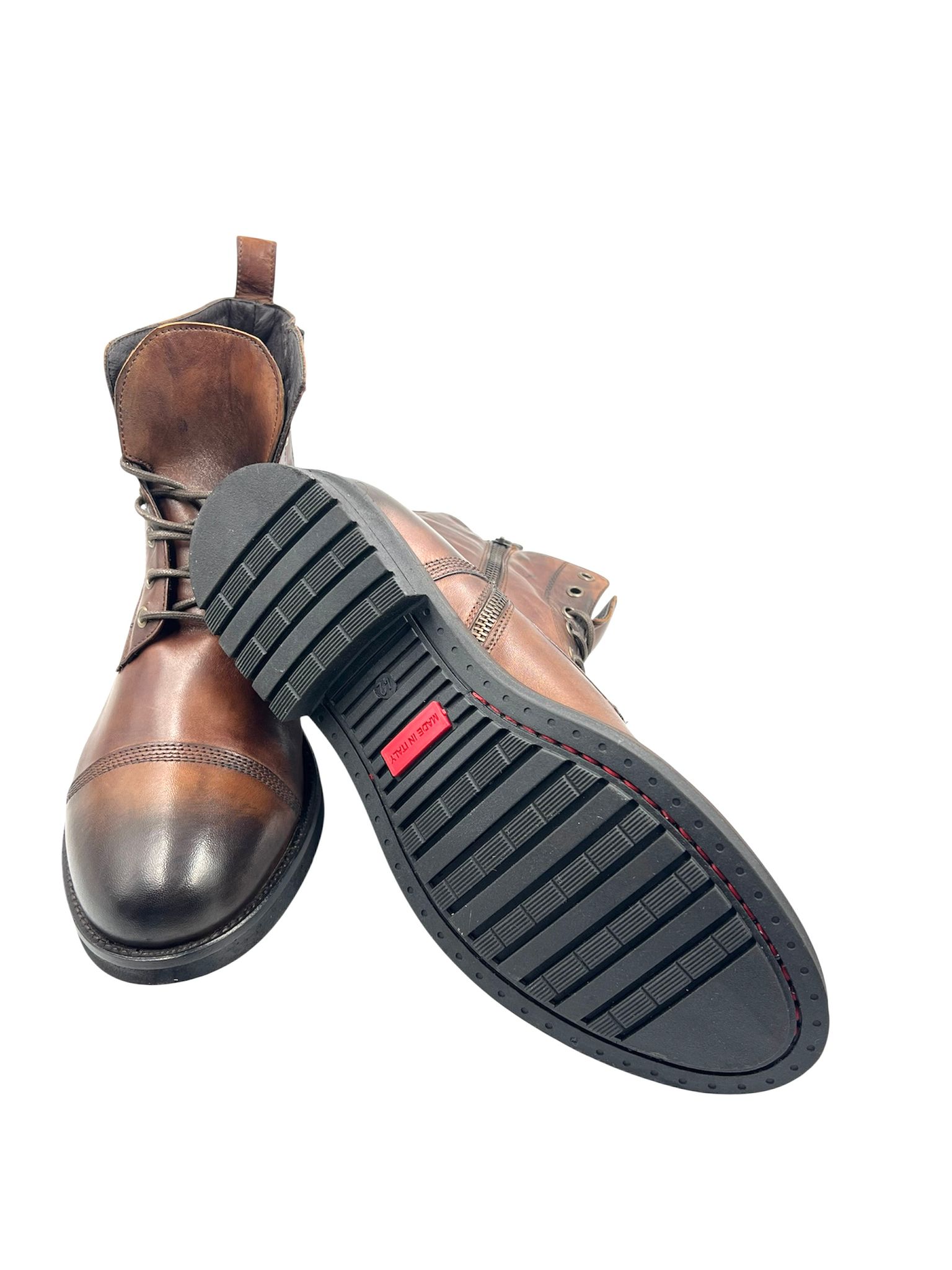 Men’s Handmade Cognac Leather Upper with Full Rubber Outsole - Image 4