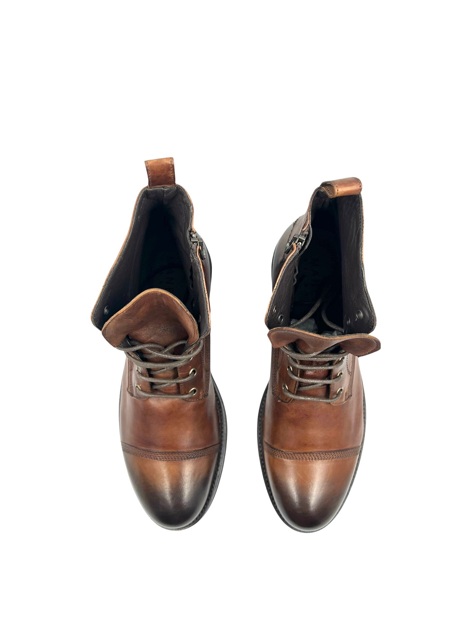 Men’s Handmade Cognac Leather Upper with Full Rubber Outsole - Image 3