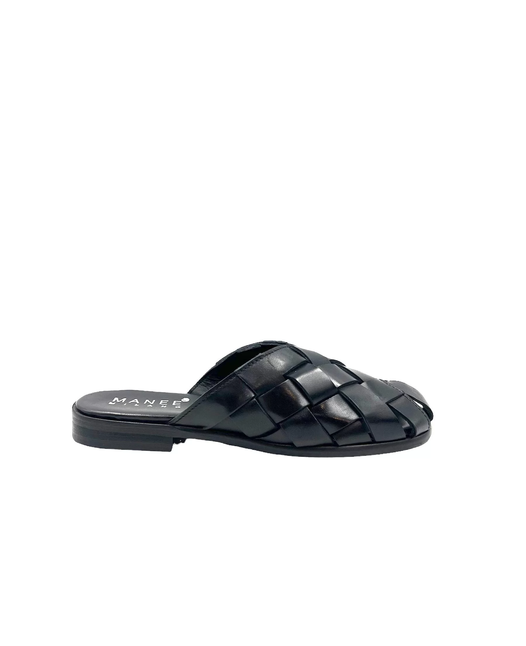 Interwoven Black Leather Slip-On