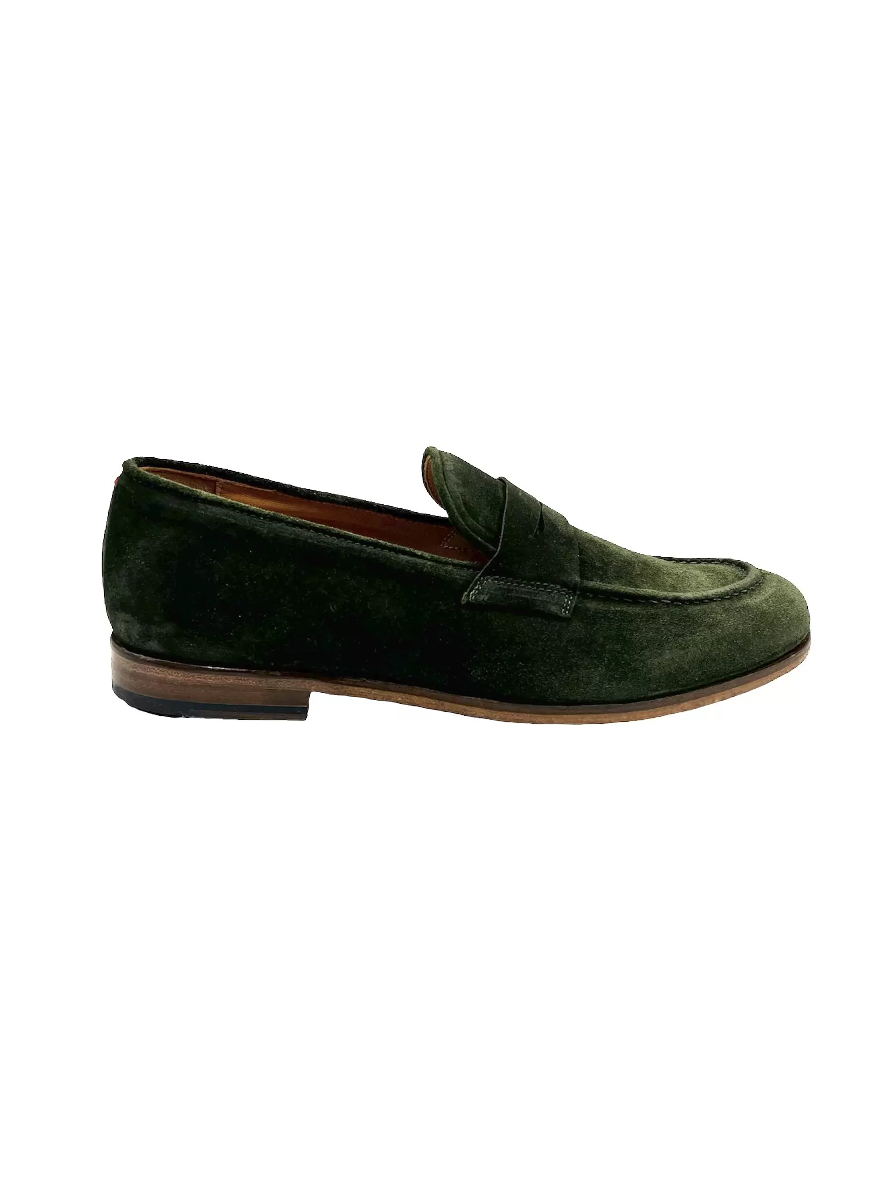 Men’s Handmade Forest Green Suede Mocassino Shoes