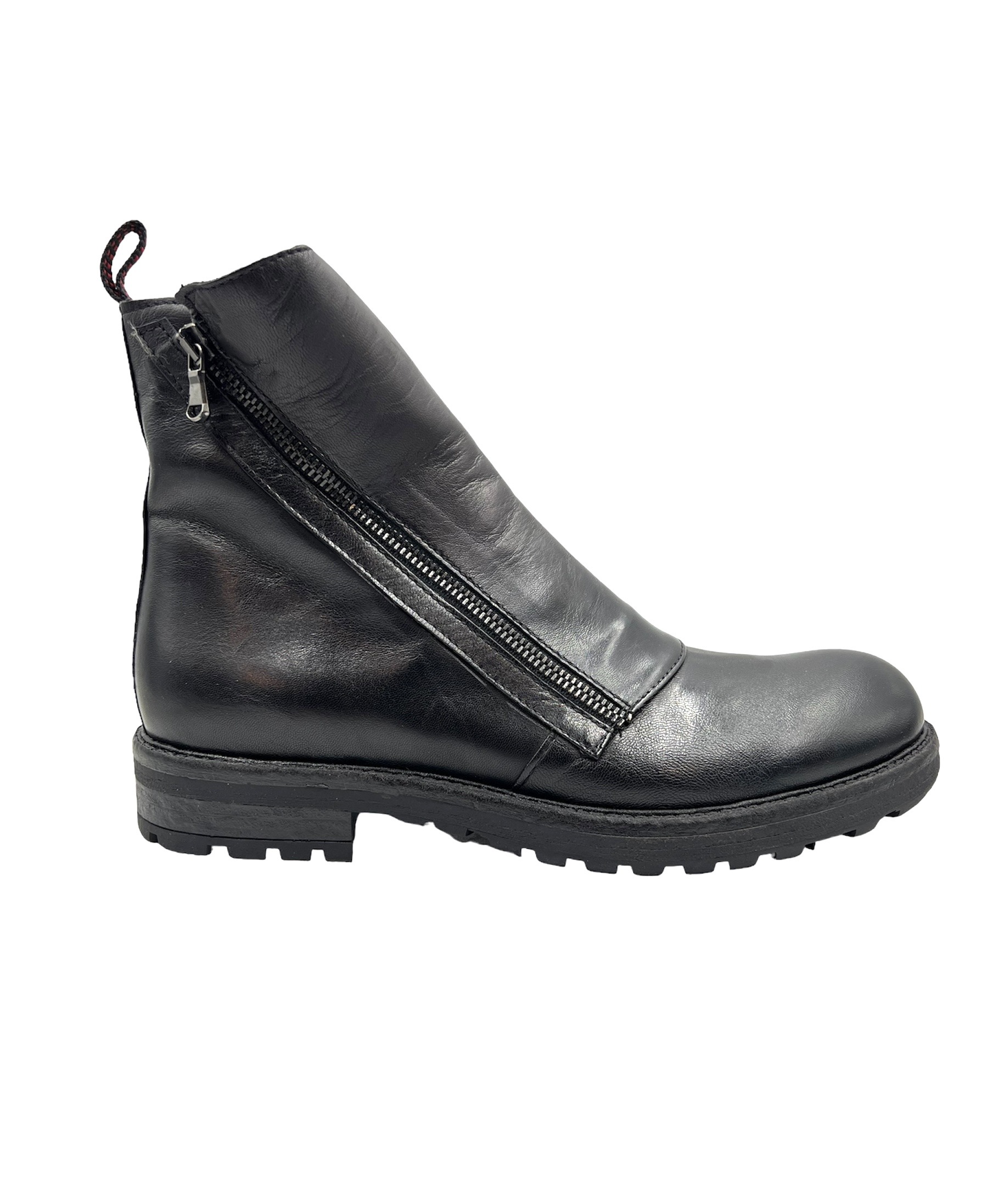 Men’s Leather Biker Boot Style with Rubber Sole