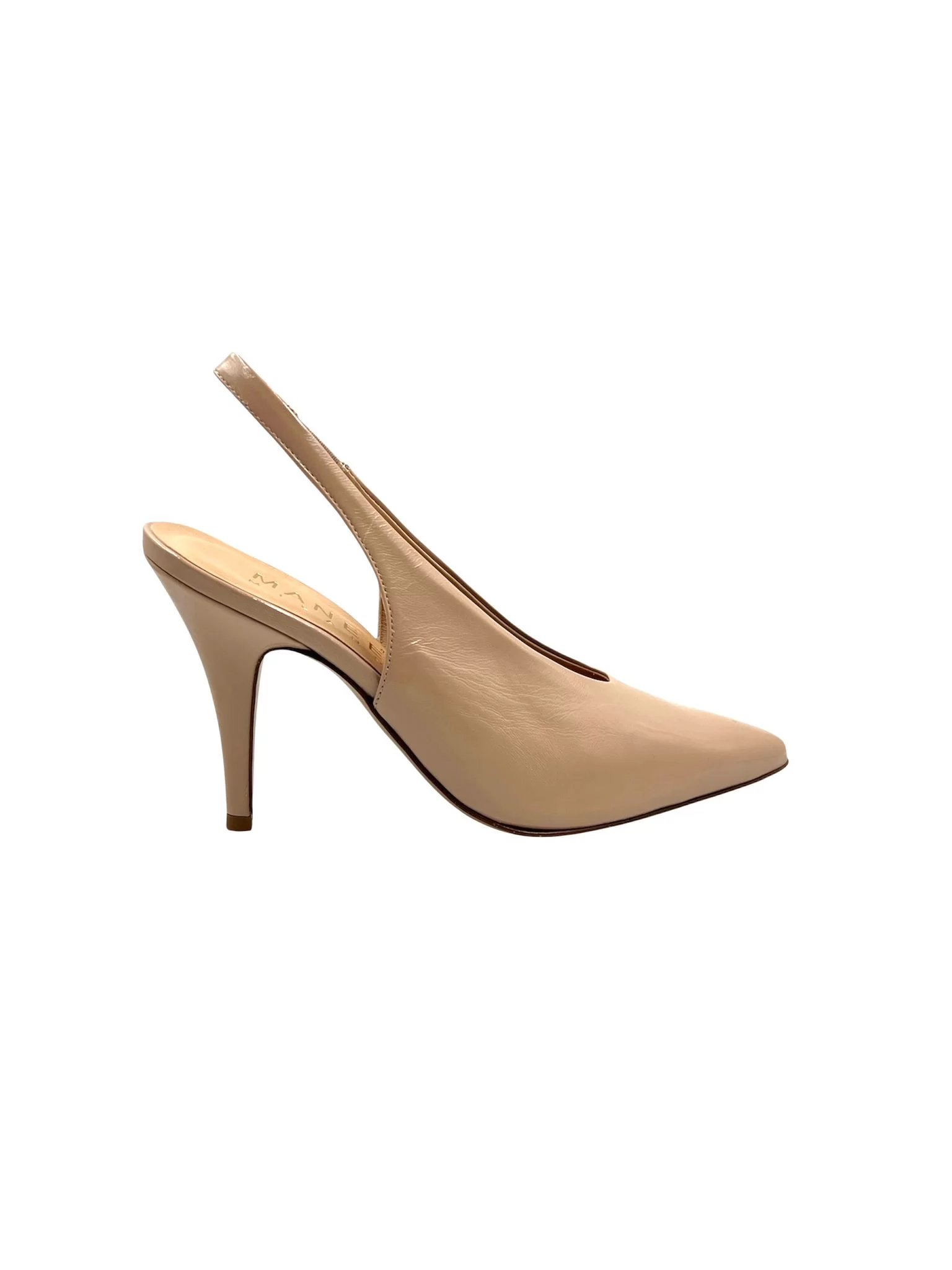 Ladies Handmade Shiny Nude Leather High Heels