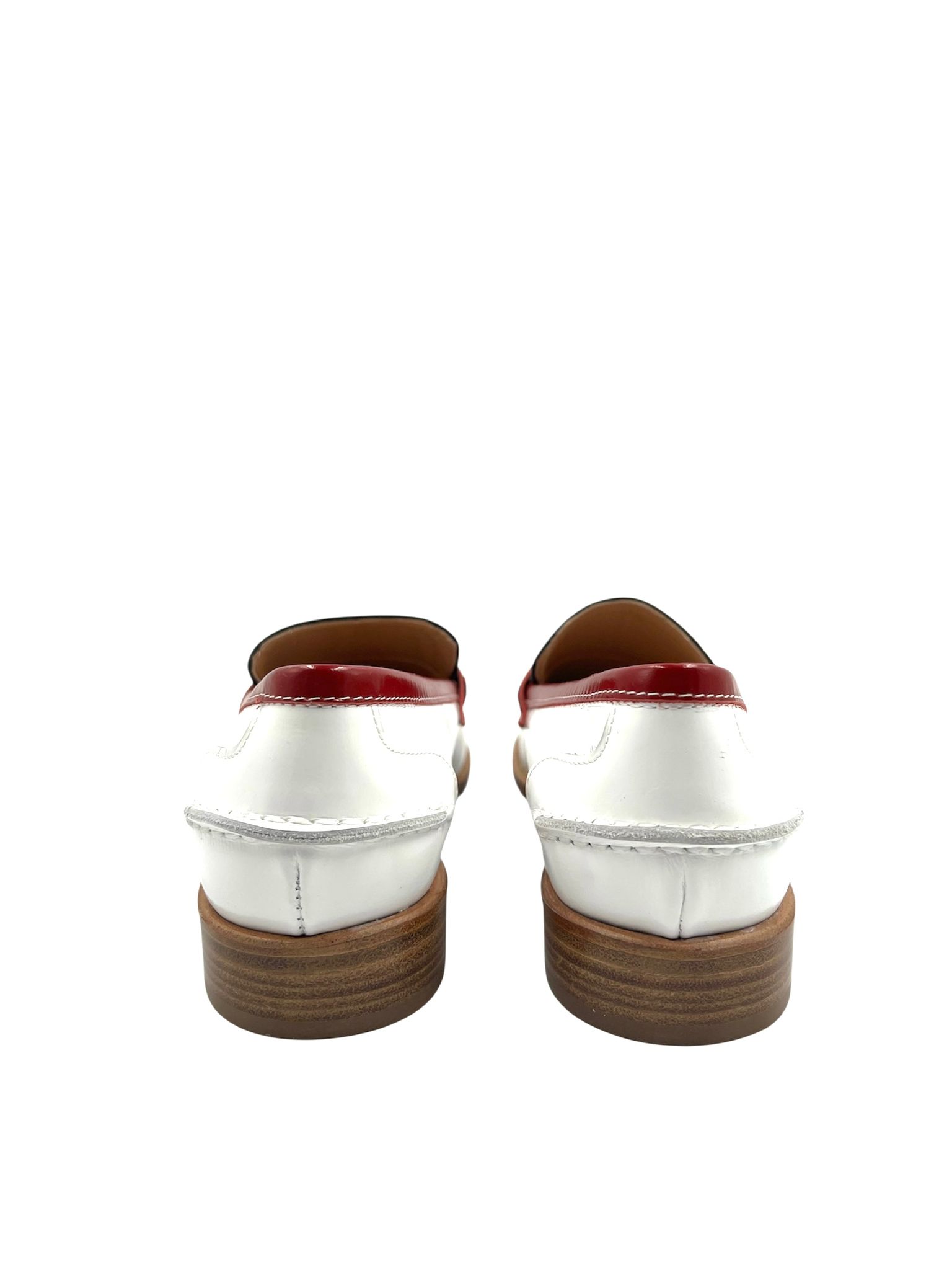 Ladies Handmade Green Red White Moccasin - Image 5