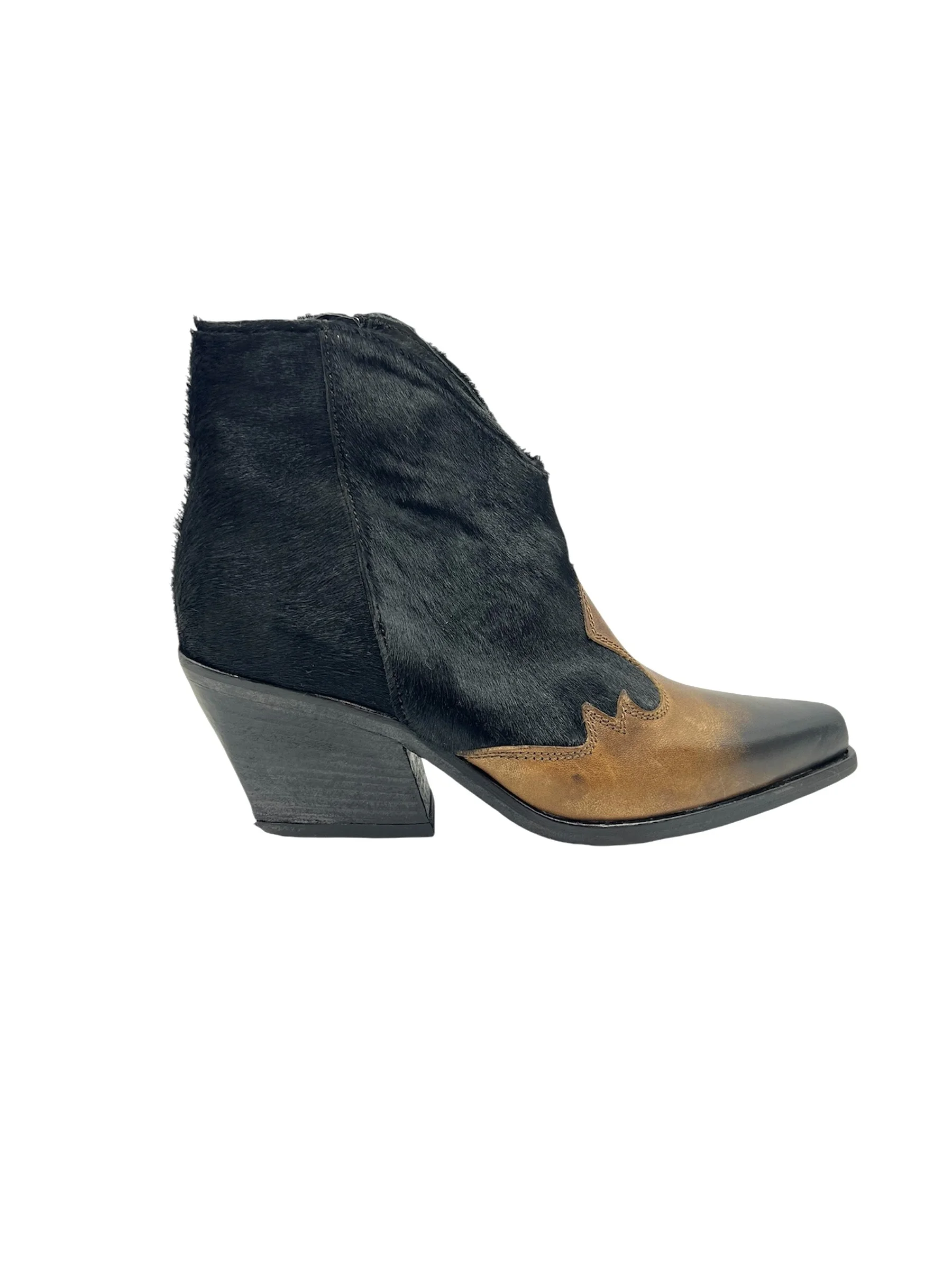 Women’s Handmade Black Pony n Smokey Whiskey Leather Boots