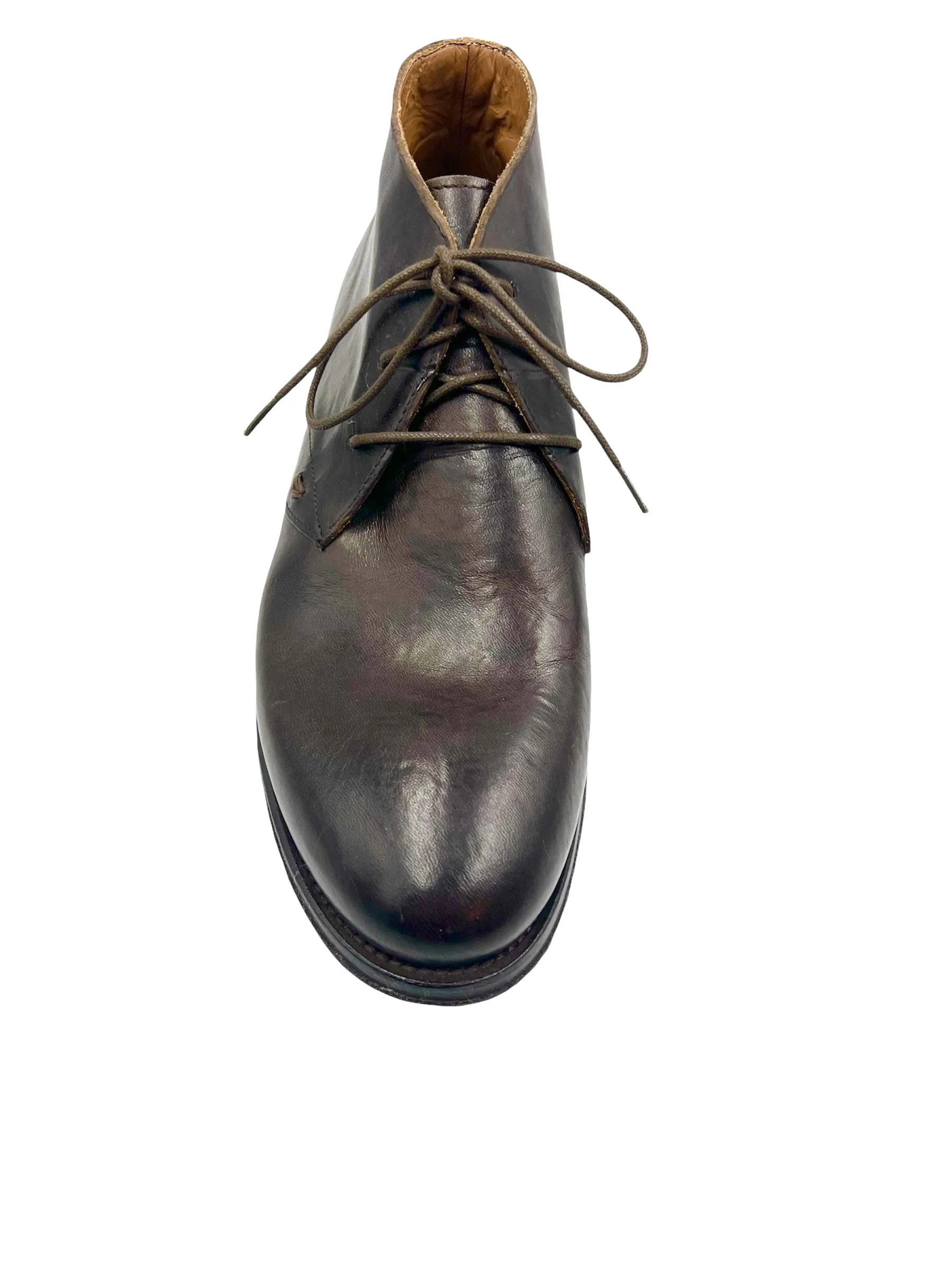 Men's Handmade Low Cut Brown Leather Boot - Image 2