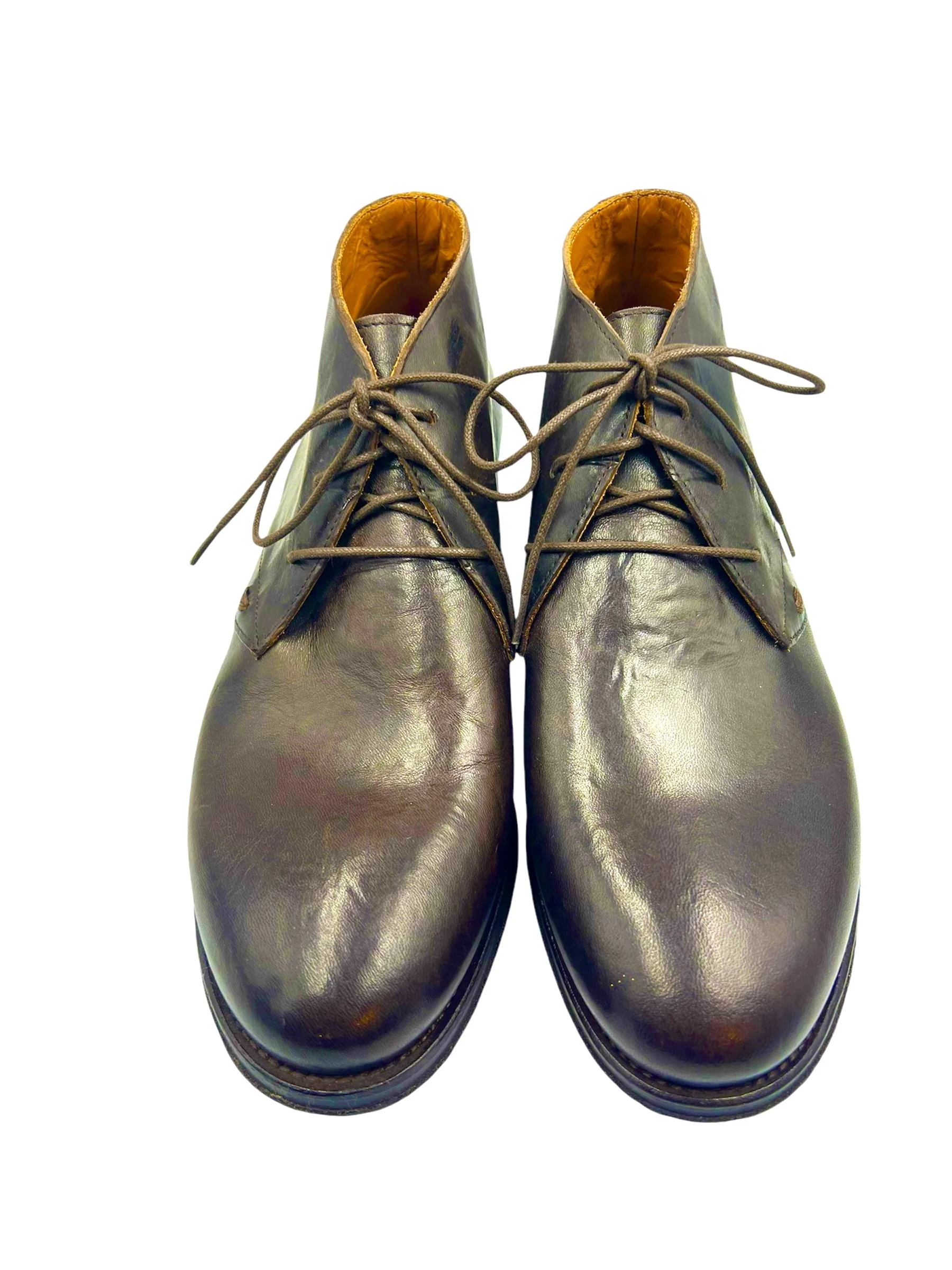 Men's Handmade Low Cut Brown Leather Boot - Image 3