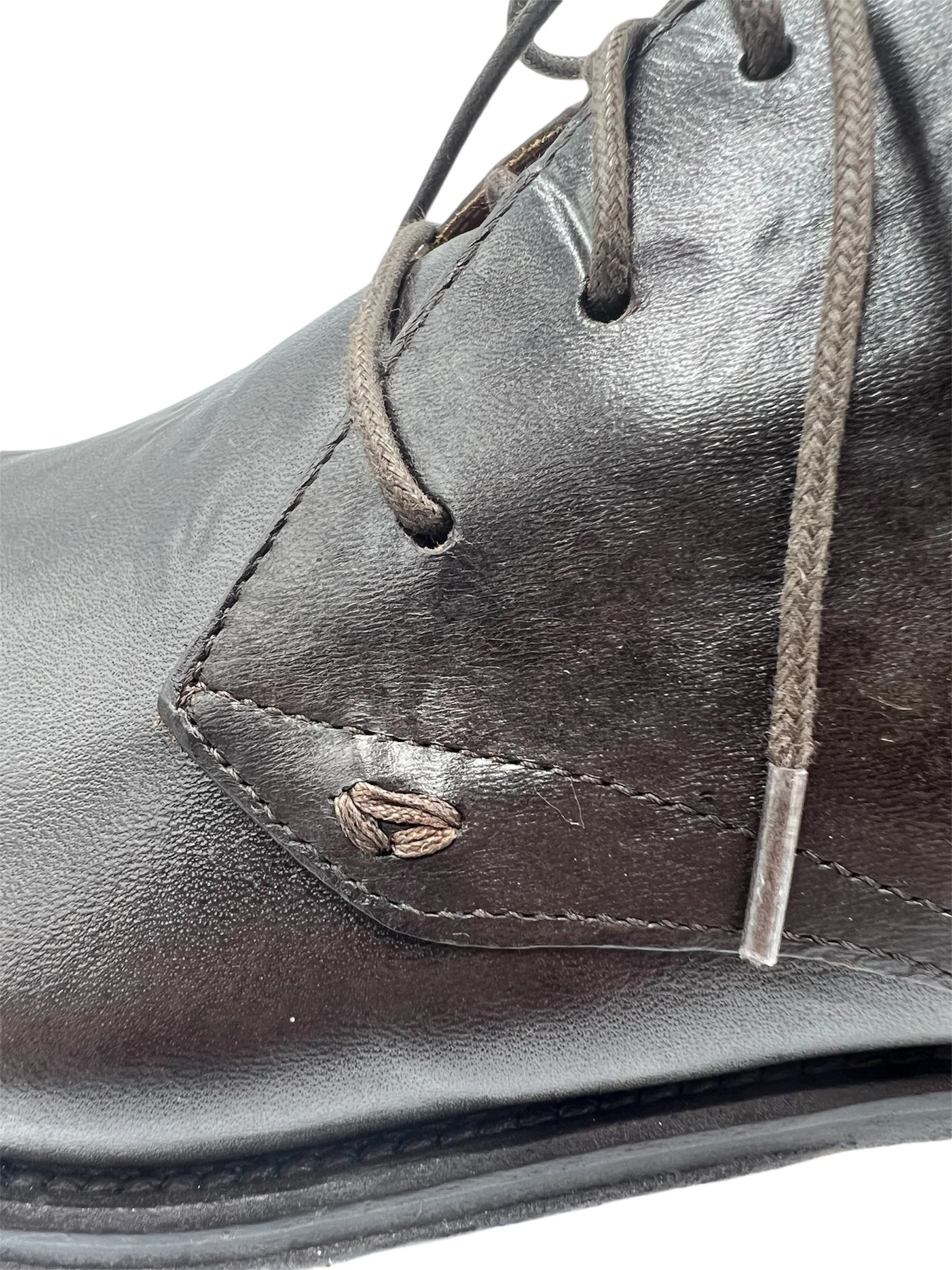 Men's Handmade Low Cut Brown Leather Boot - Image 4