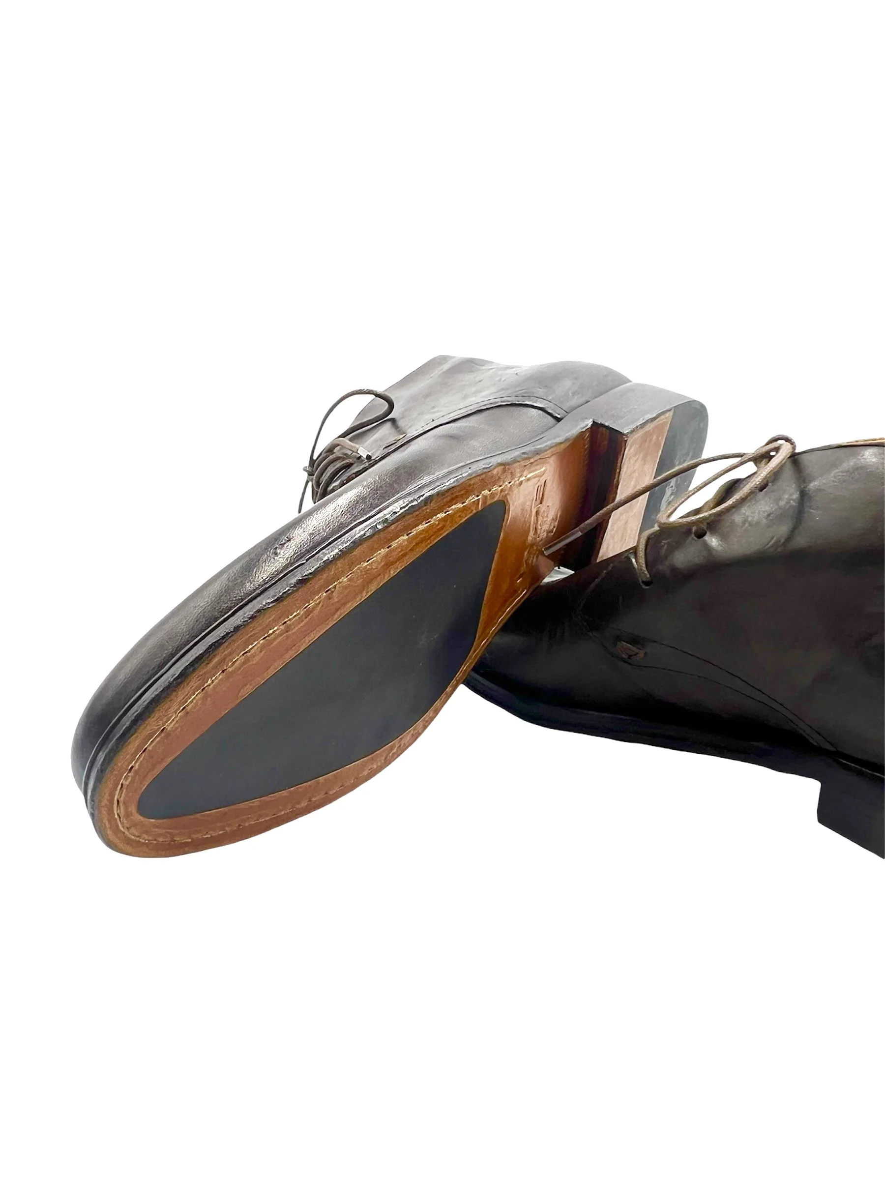 Men's Handmade Low Cut Brown Leather Boot - Image 5
