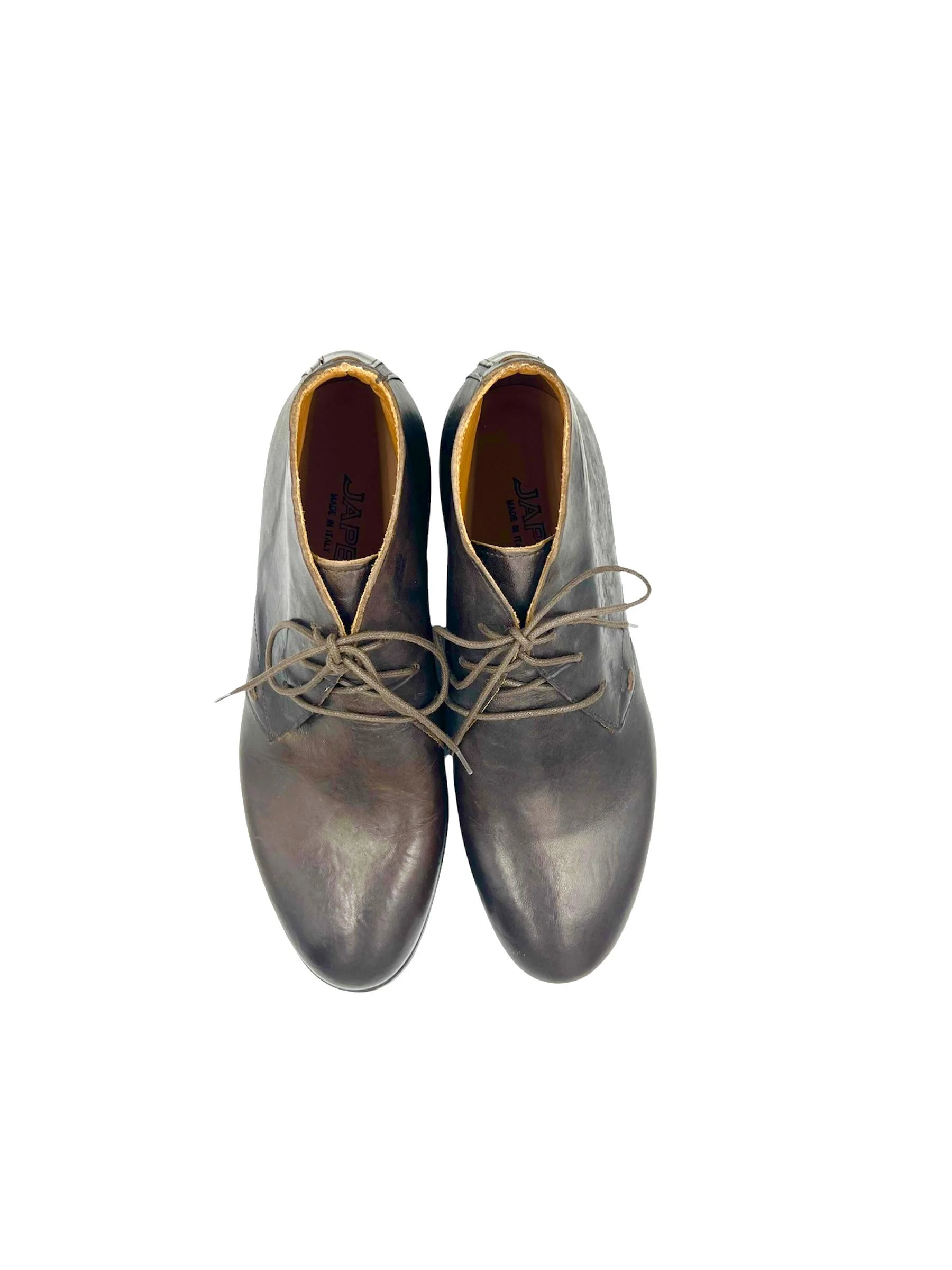 Men's Handmade Low Cut Brown Leather Boot - Image 6