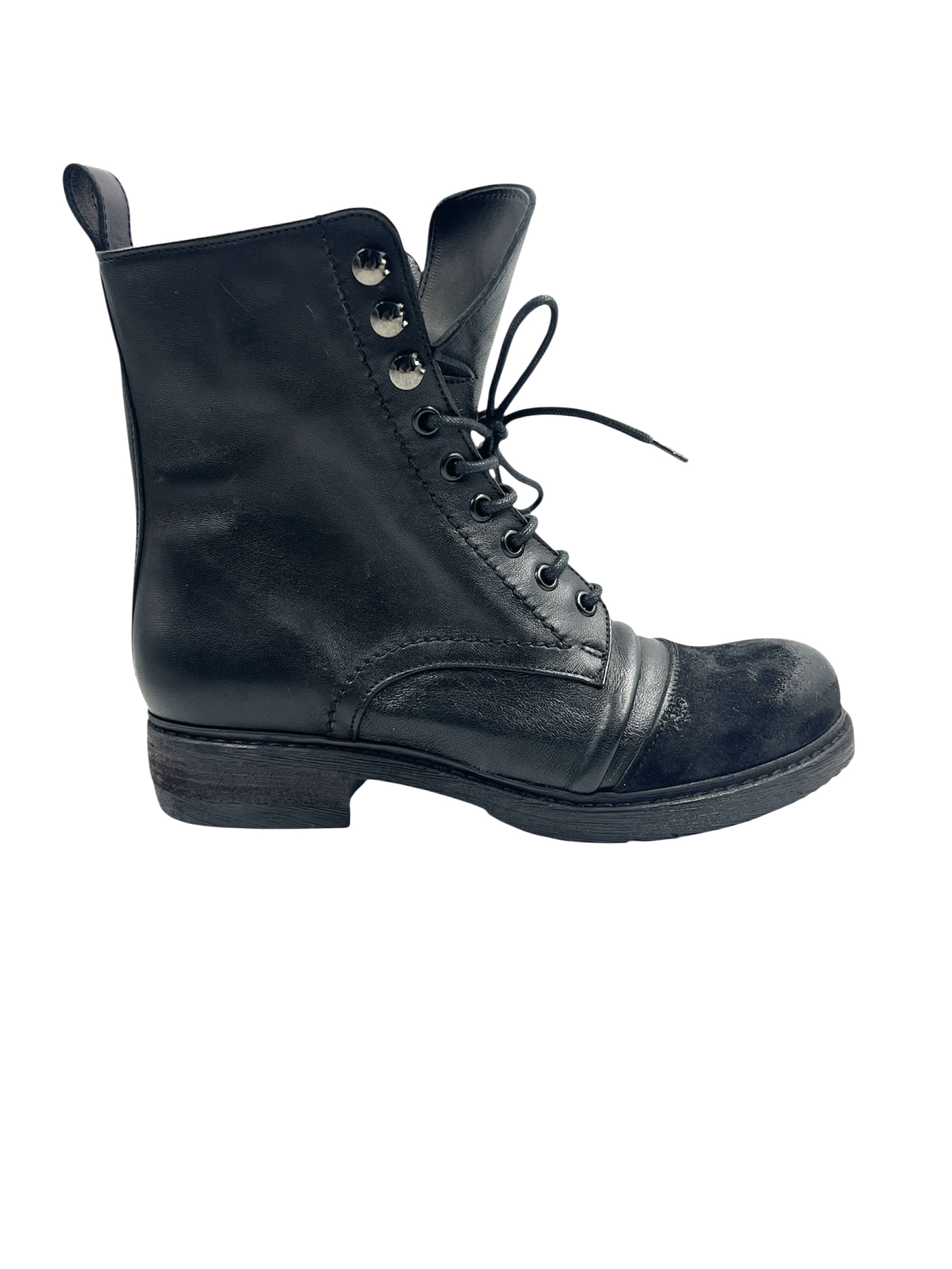 Ladies Rain Boot with Full Rubber Sole Leather Upper with Polished Suede Point