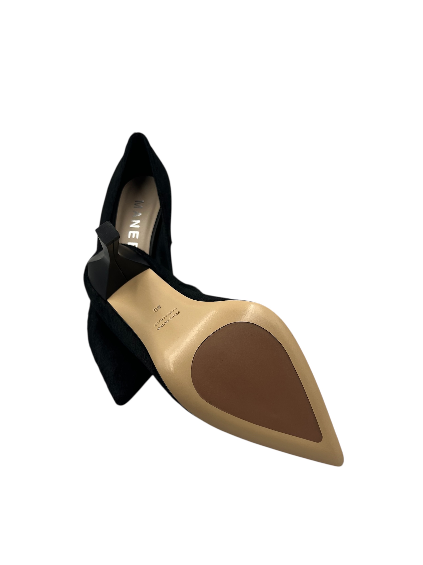 Ladies Handmade Black Pony Hair Heels - Image 4