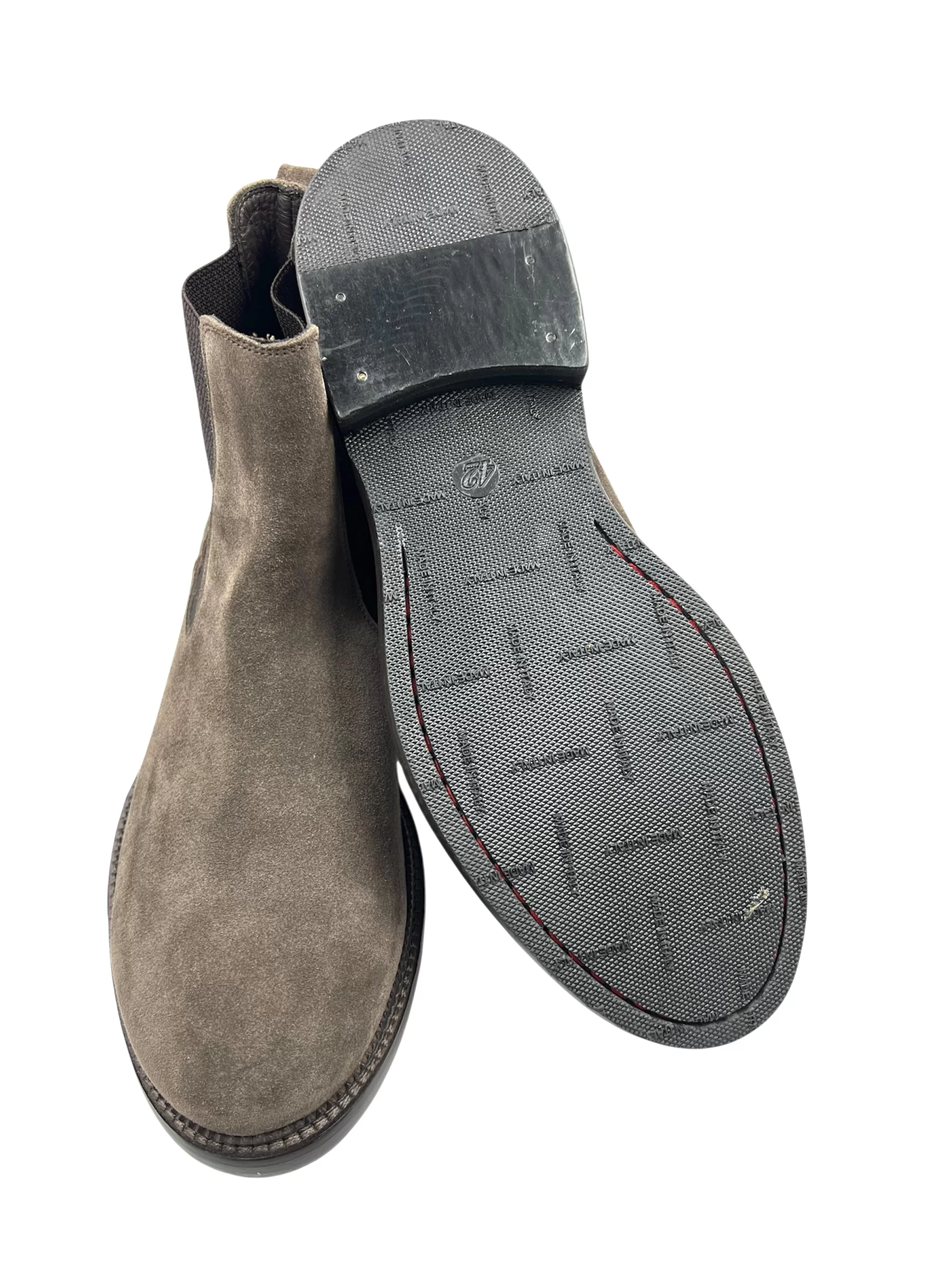 Men’s Handmade Suede Grey Taupe Chelsea Boot - Image 3