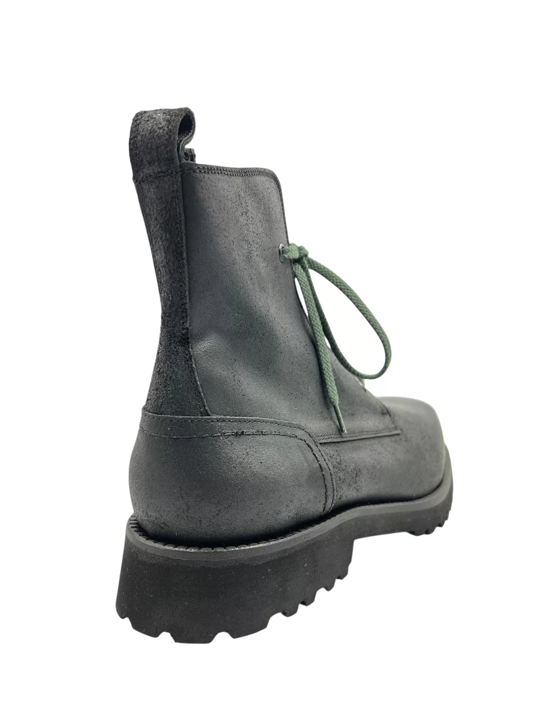 Men’s Handmade Polished Black Suede Boot with Vibram Rubber Outsole - Image 5