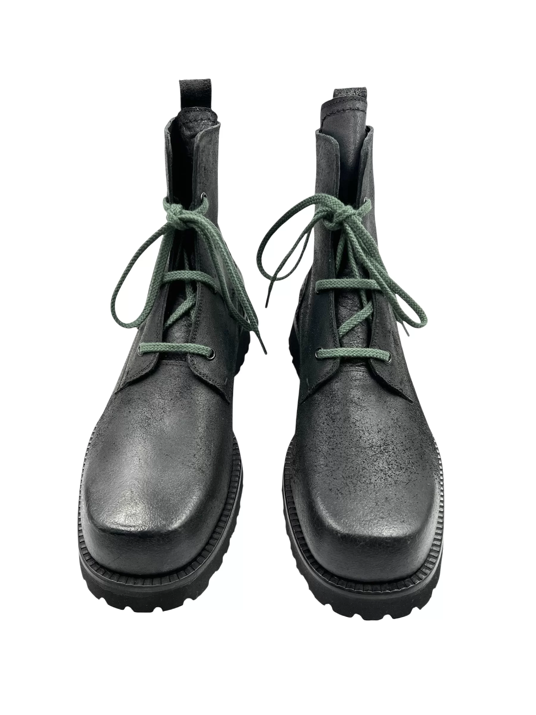 Men’s Handmade Polished Black Suede Boot with Vibram Rubber Outsole - Image 3