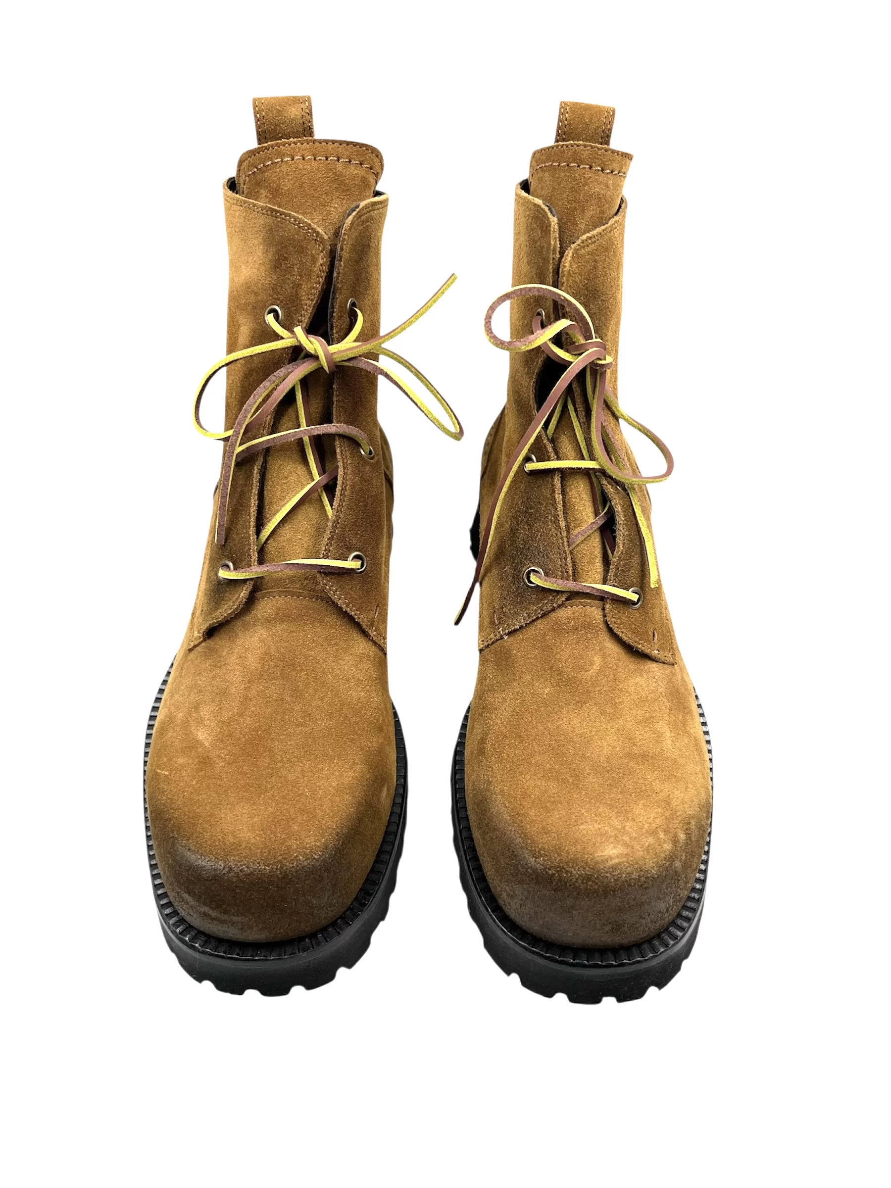 Men’s Handmade Whiskey Suede Boot with Vibram Rubber Outsole - Image 2
