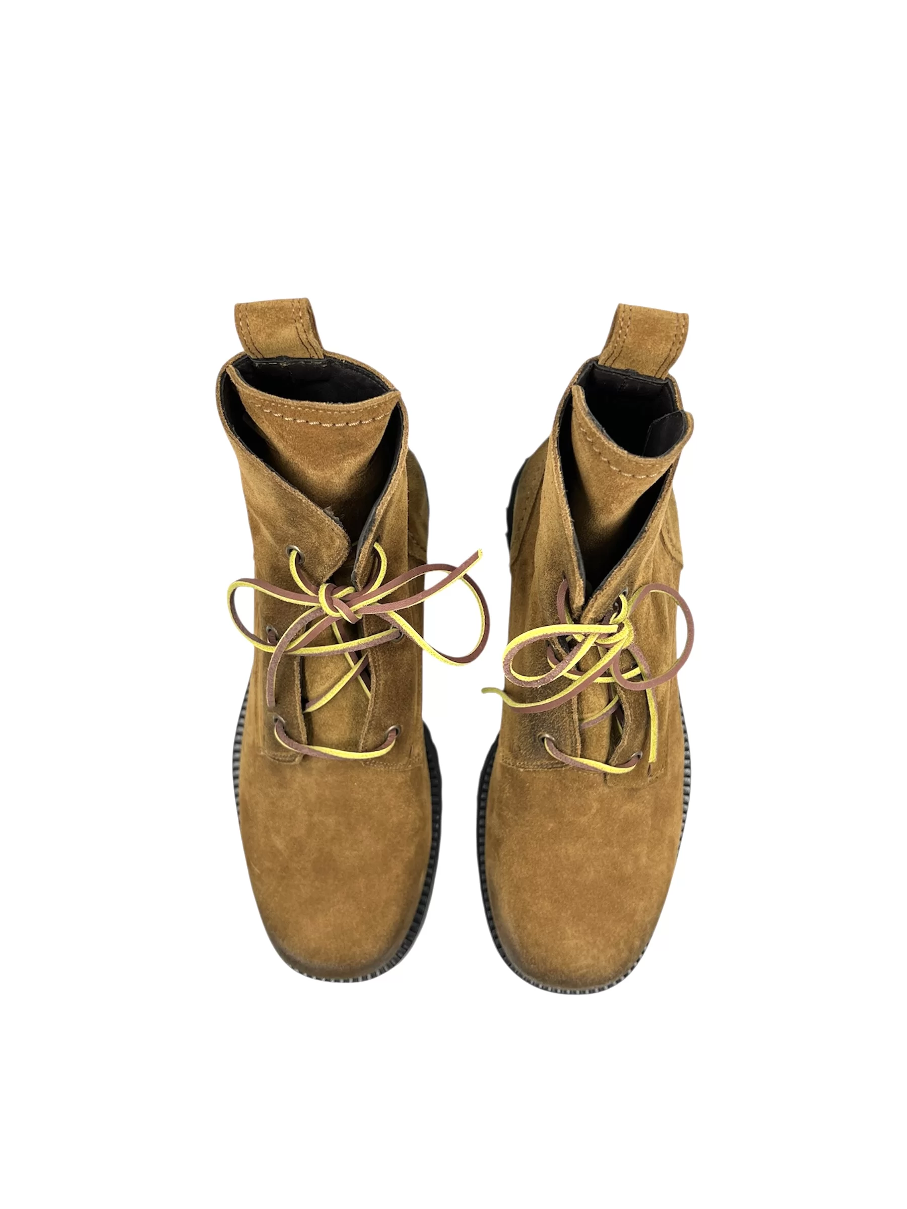 Men’s Handmade Whiskey Suede Boot with Vibram Rubber Outsole - Image 3