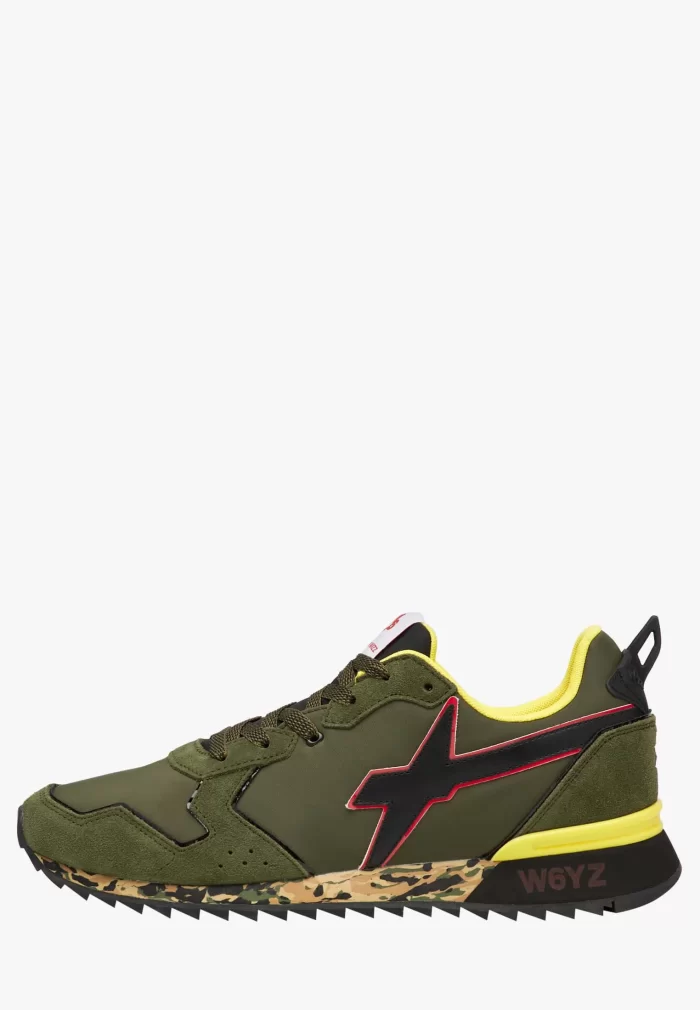 Wizz Sneaker in Tessuto Tecnico e Suede Militare Jet-M