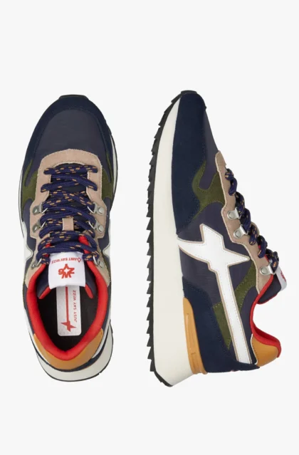 Wizz Sneaker in Tessuto Tecnico e Suede Navy-Militare Yak-M - Image 2