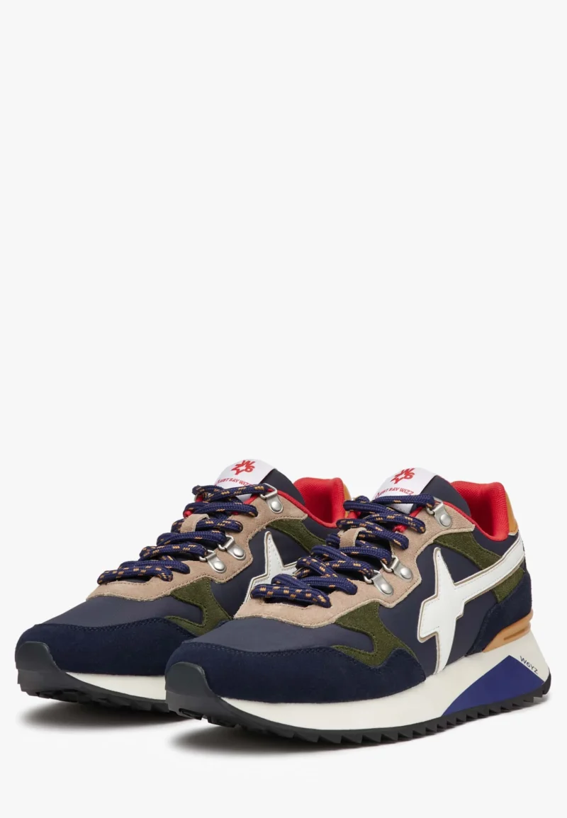 Wizz Sneaker in Tessuto Tecnico e Suede Navy-Militare Yak-M - Image 4