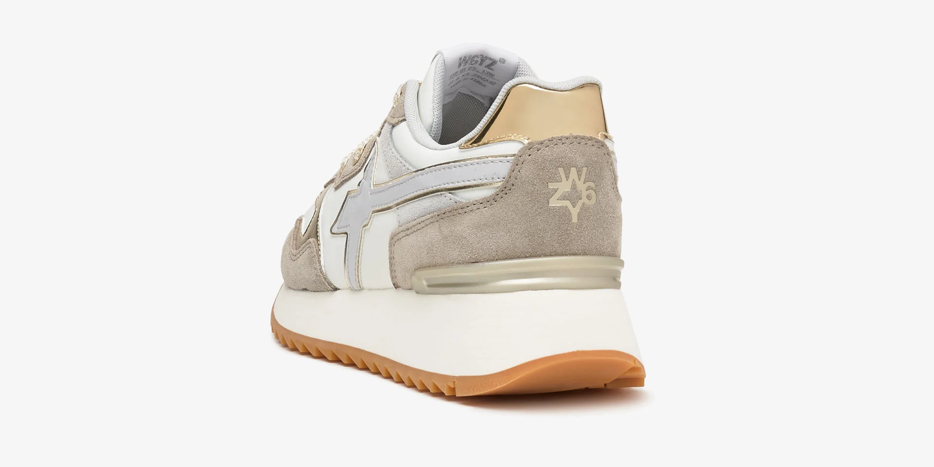 Wizz Sneaker in Suede Nylon e Ecopelle Tortora-Bianco Yak-W - Image 4
