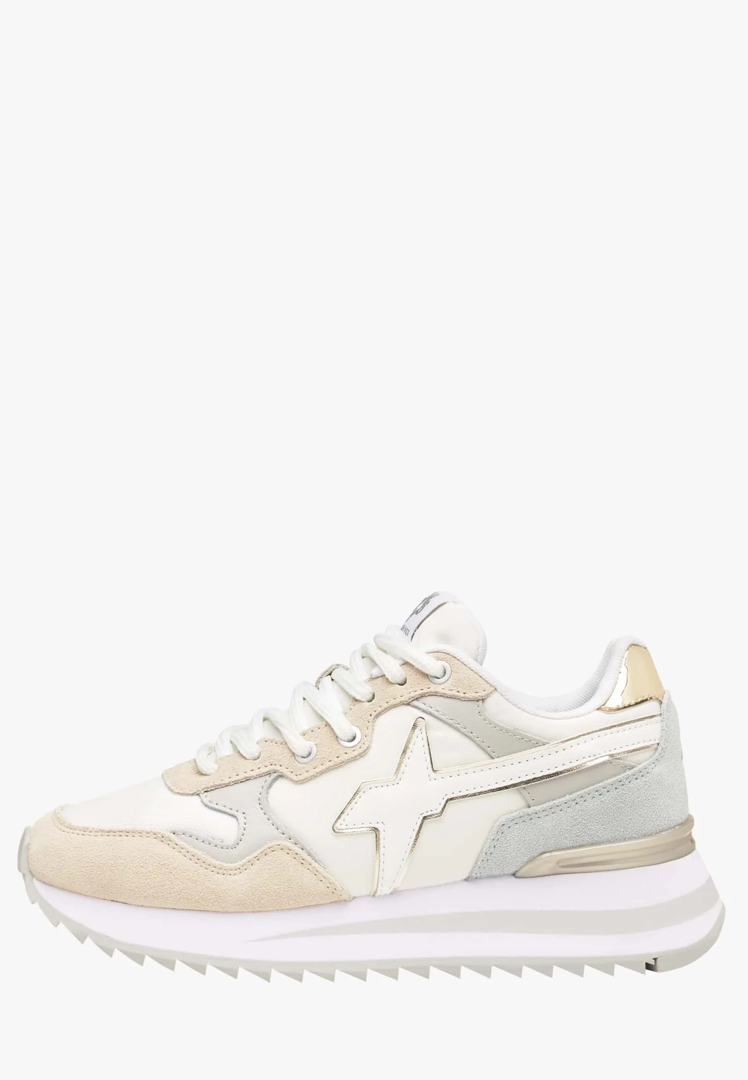 Wizz Sneaker in Suede e Tessuto Tecnico Beige Grigio Yak-W