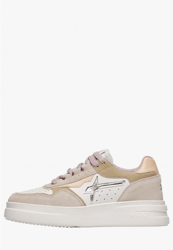 Wizz Sneaker in Pelle e Suede Beige Panna Xenia-W