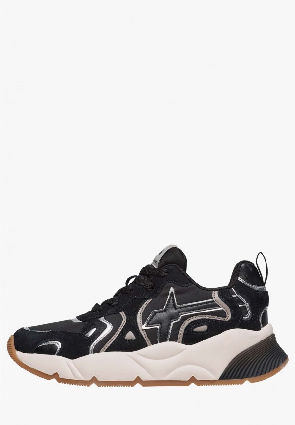 Wizz Sneaker in Suede e Tessuto Tecnico Nero Sarah-W